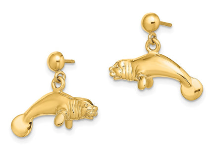 14k Yellow Gold Earrings Style TE827 - Classique Jewelry Inc.