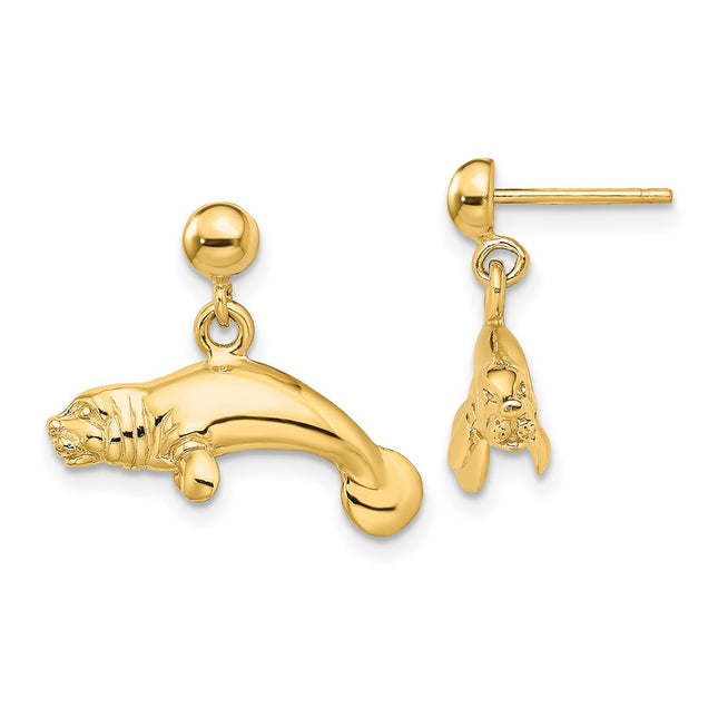 14k Yellow Gold Earrings Style TE827 - Classique Jewelry Inc.