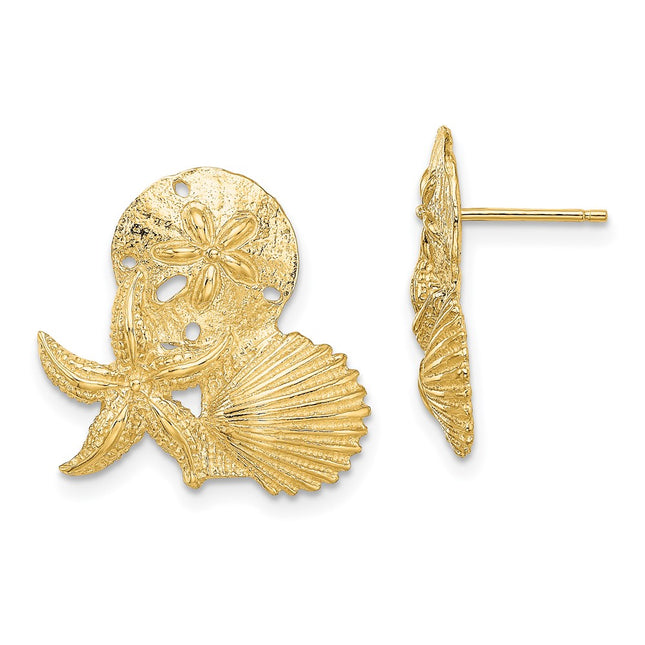 14k Yellow Gold Earrings Style TE837 - Classique Jewelry Inc.