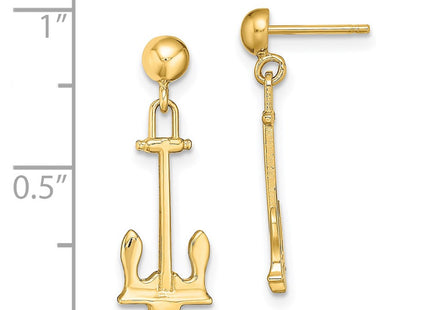 14k Yellow Gold Earrings Style TE842 - Classique Jewelry Inc.