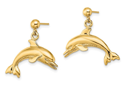 14K gold drop earrings, alternate view
