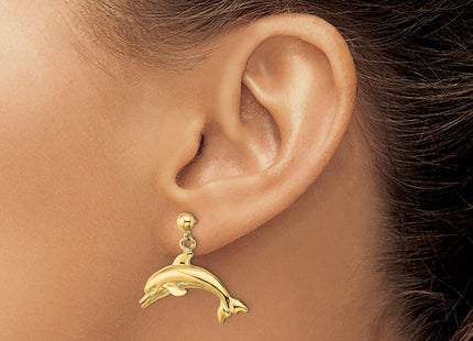 14K gold drop earrings, another view