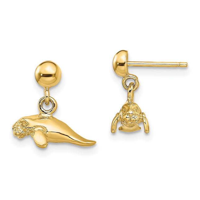 14k Yellow Gold Earrings Style TE845 - Classique Jewelry Inc.