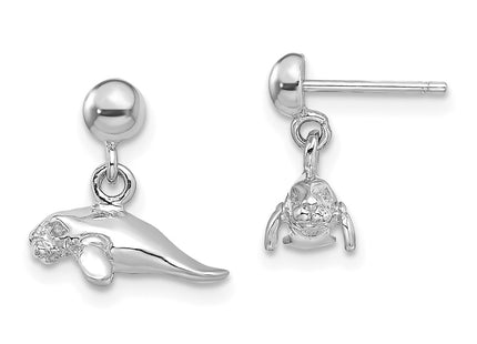 14k White Gold Earrings Style TE845W - Classique Jewelry Inc.