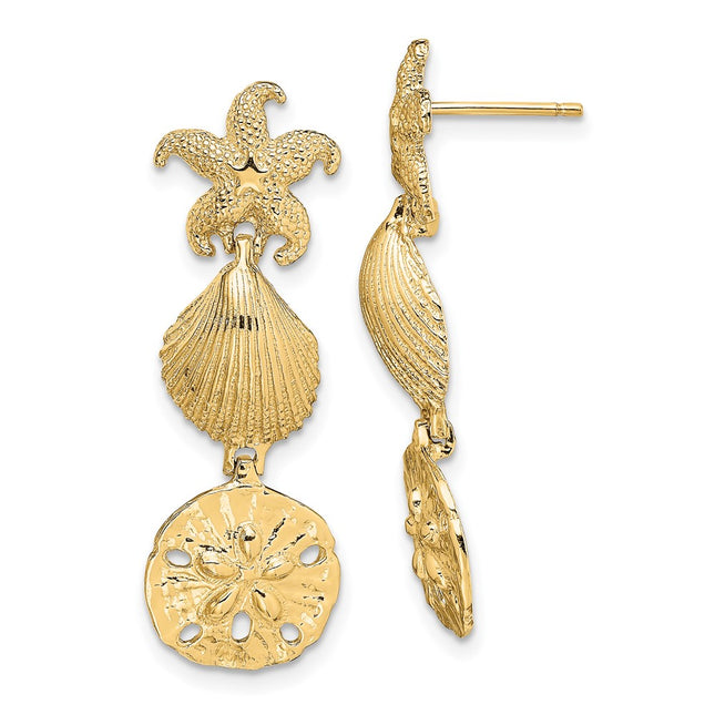 14k Yellow Gold Earrings Style TE846 - Classique Jewelry Inc.