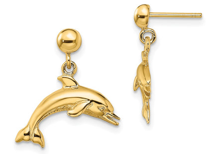 14k Yellow Gold Earrings Style TE848 - Classique Jewelry Inc.