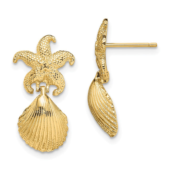 14k Yellow Gold Earrings Style TE849 - Classique Jewelry Inc.