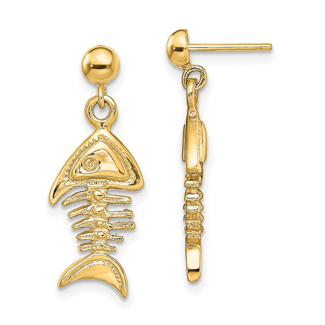 14k Yellow Gold Earrings Style TE856 - Classique Jewelry Inc.