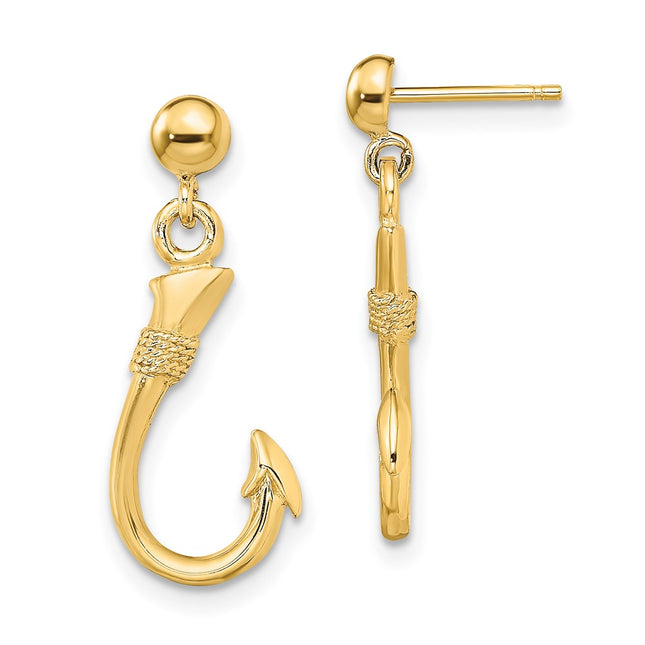 14k Yellow Gold Earrings Style TE858 - Classique Jewelry Inc.
