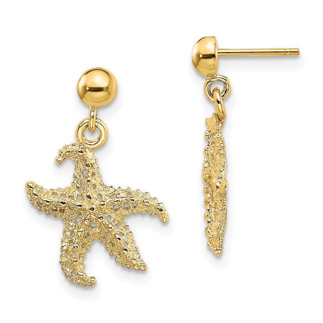 14k Yellow Gold Earrings Style TE863 - Classique Jewelry Inc.