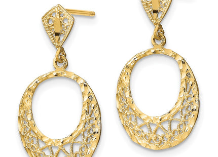 14k Yellow Gold Earrings Style TE875 - Classique Jewelry Inc.