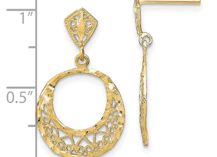 14k Yellow Gold Earrings Style TE875 - Classique Jewelry Inc.