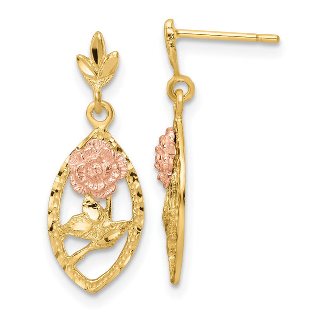 14k Two-tone Earrings Style TE887 - Classique Jewelry Inc.