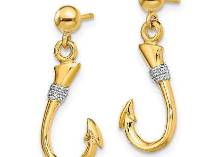 14k Yellow & Rhodium Earrings Style TE896 - Classique Jewelry Inc.