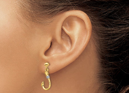 14k Yellow & Rhodium Earrings Style TE896 - Classique Jewelry Inc.