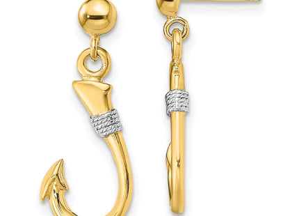 14k Yellow & Rhodium Earrings Style TE896 - Classique Jewelry Inc.