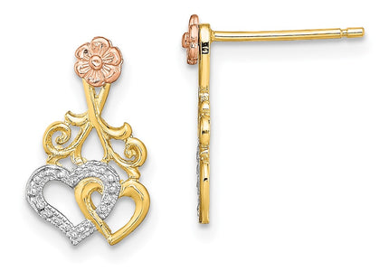 14k Two-tone Earrings Style TE900 - Classique Jewelry Inc.