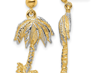 14k Yellow & Rhodium Earrings Style TE902 - Classique Jewelry Inc.