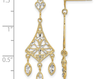 14k Yellow & Rhodium Earrings Style TE905 - Classique Jewelry Inc.