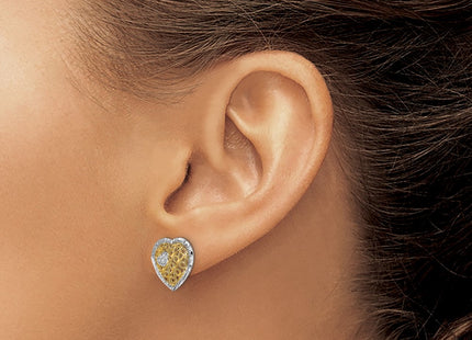 14k Yellow & Rhodium Earrings Style TE906 - Classique Jewelry Inc.
