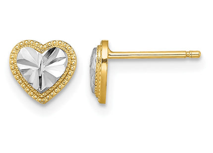 14K gold heart earrings