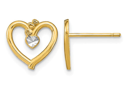 14K gold heart earrings