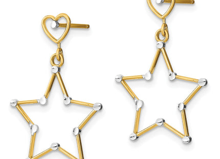 14k Yellow & Rhodium Earrings Style TE913 - Classique Jewelry Inc.