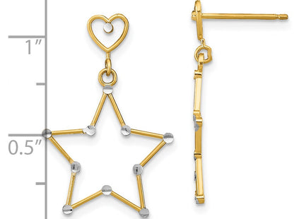 14k Yellow & Rhodium Earrings Style TE913 - Classique Jewelry Inc.