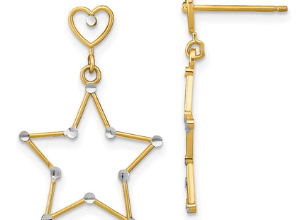 14k Yellow & Rhodium Earrings Style TE913 - Classique Jewelry Inc.