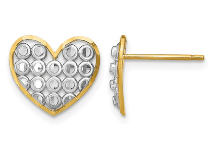 14K gold heart earrings