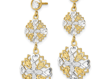 14k Yellow & Rhodium Earrings Style TE918 - Classique Jewelry Inc.