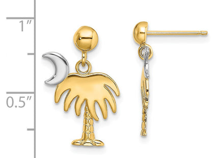 14k Yellow & Rhodium Earrings Style TE921 - Classique Jewelry Inc.