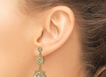 14k Yellow & Rhodium Earrings Style TE923 - Classique Jewelry Inc.