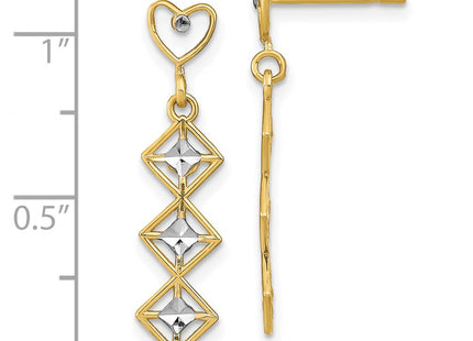 14k Yellow & Rhodium Earrings Style TE926 - Classique Jewelry Inc.