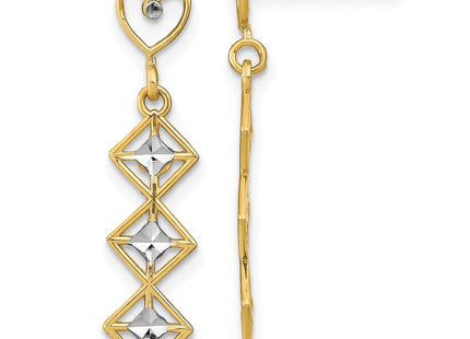 14k Yellow & Rhodium Earrings Style TE926 - Classique Jewelry Inc.
