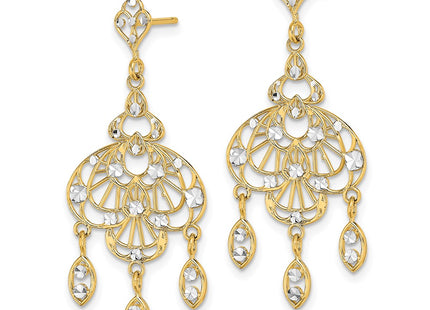 14k Yellow & Rhodium Earrings Style TE928 - Classique Jewelry Inc.