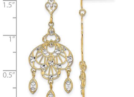 14k Yellow & Rhodium Earrings Style TE928 - Classique Jewelry Inc.