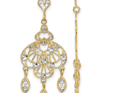 14k Yellow & Rhodium Earrings Style TE928 - Classique Jewelry Inc.