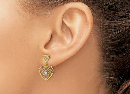 14k Yellow & Rhodium Earrings Style TE936 - Classique Jewelry Inc.