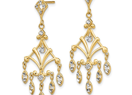 14k Yellow & Rhodium Earrings Style TE958 - Classique Jewelry Inc.