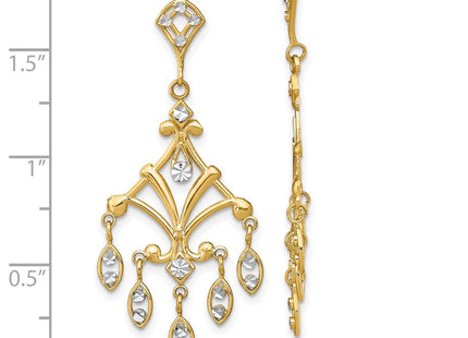 14k Yellow & Rhodium Earrings Style TE958 - Classique Jewelry Inc.