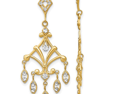 14k Yellow & Rhodium Earrings Style TE958 - Classique Jewelry Inc.