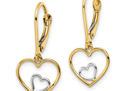 14k Yellow & Rhodium Earrings Style TE966 - Classique Jewelry Inc.