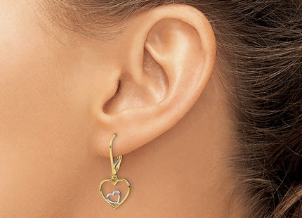 14k Yellow & Rhodium Earrings Style TE966 - Classique Jewelry Inc.