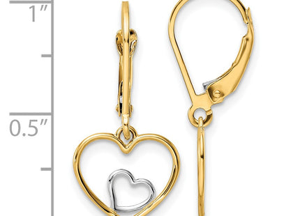 14k Yellow & Rhodium Earrings Style TE966 - Classique Jewelry Inc.