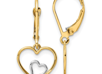 14k Yellow & Rhodium Earrings Style TE966 - Classique Jewelry Inc.