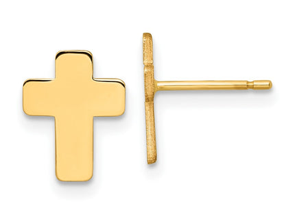 14K gold cross earrings