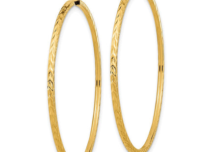 14k Diamond-cut Square Tube Endless Hoop Earrings (Style TF1000)