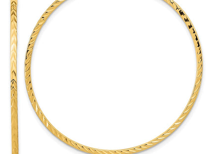 14k Diamond-cut Square Tube Endless Hoop Earrings (Style TF1000)