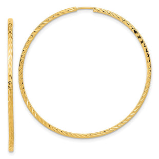 14k Diamond-cut Square Tube Endless Hoop Earrings (Style TF1000)